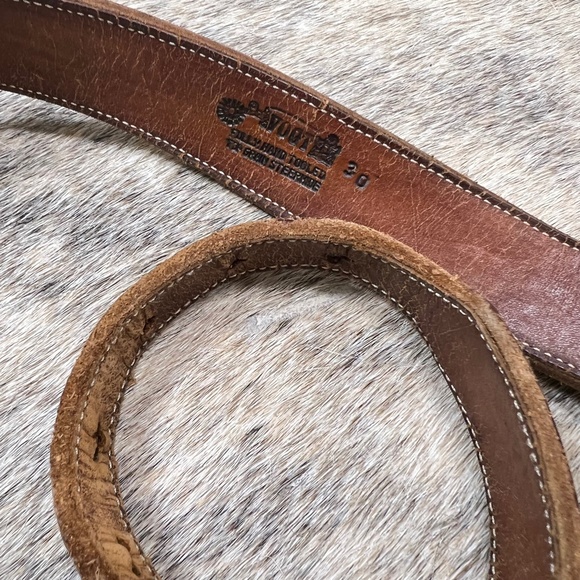 Vogt Tooled Western Belt w/ Sterling Silver Buckle - Picture 3 of 7